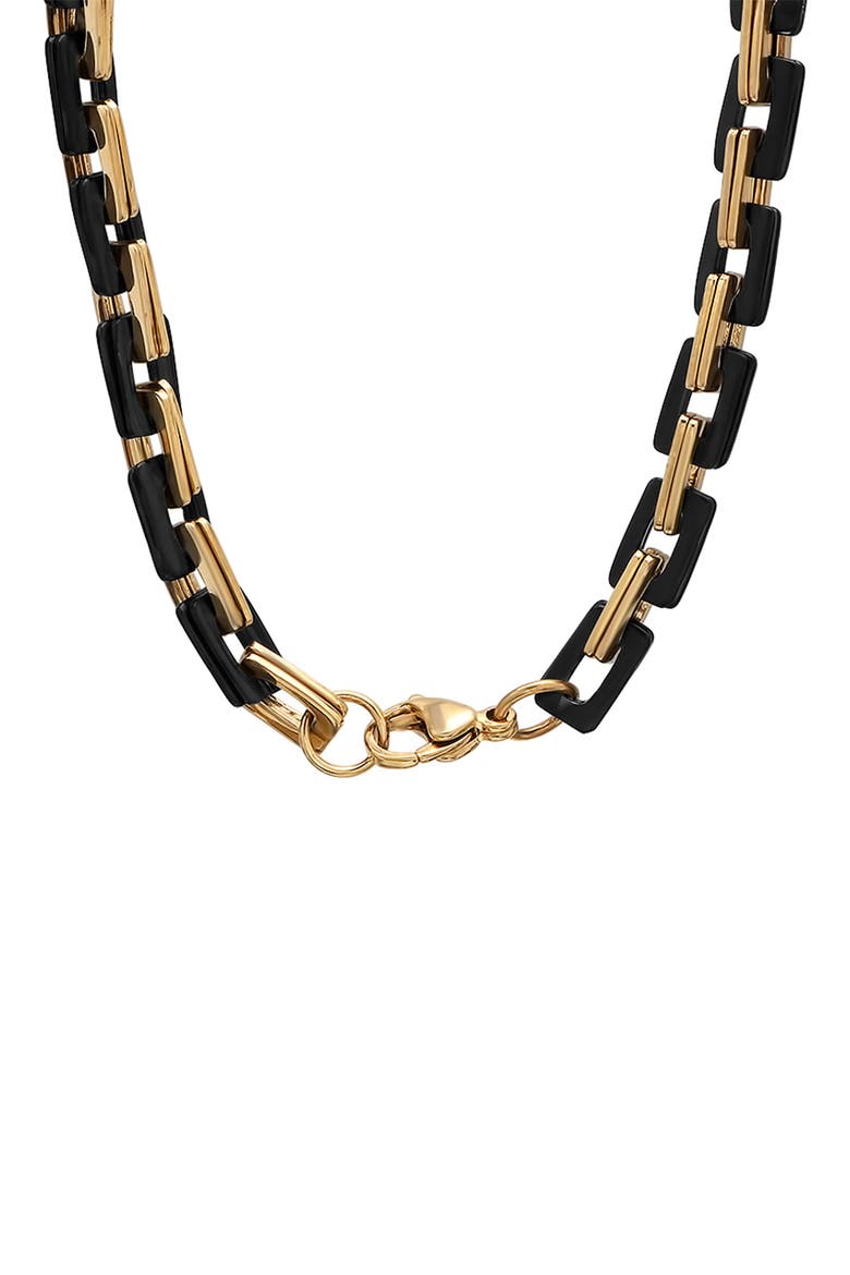 Men's Two-Tone 18K Gold Plated Stainless Steel Chain Link Necklace, Alternate, color, TWO TONE
