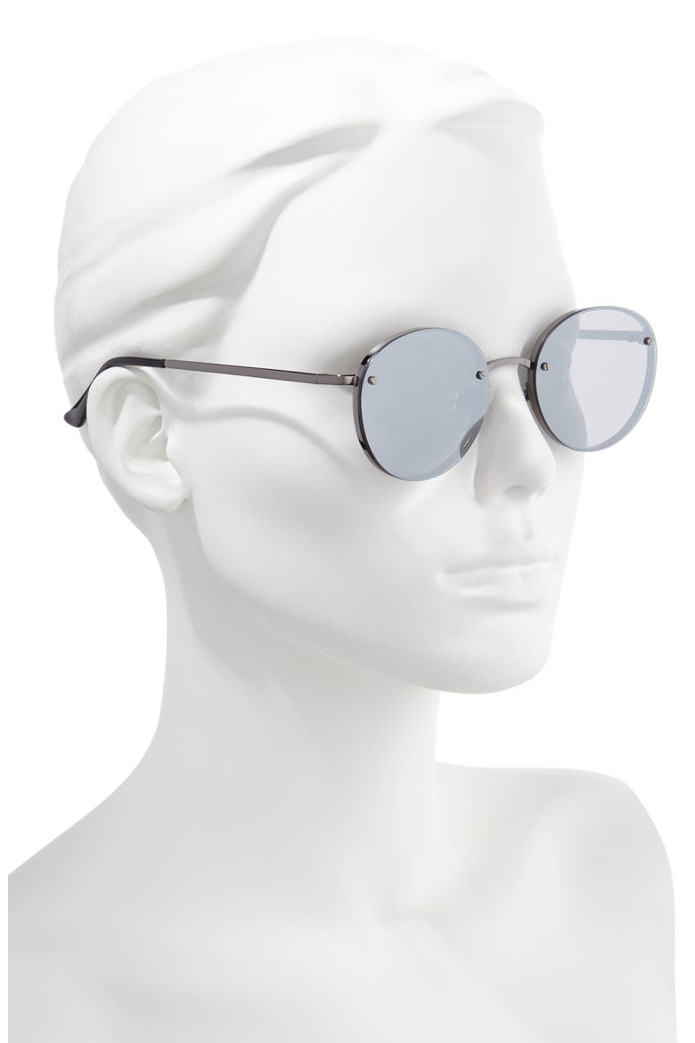 Australia x Elle Ferguson Farrah 53mm Round Sunglasses, Alternate, color, GUNMETAL/ SILVER
