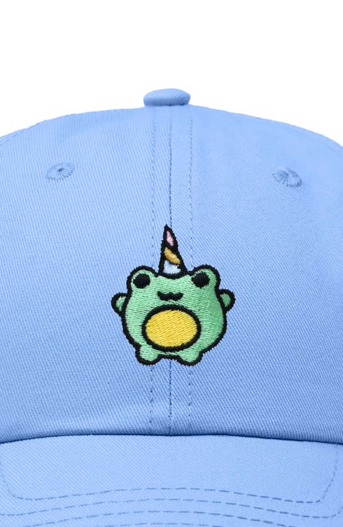 Dalix Froggy Unicorn Embroidered Cap In Light Blue