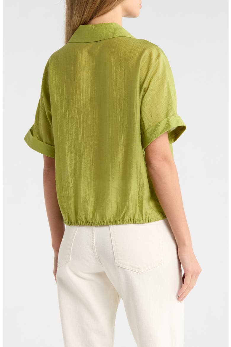 Short Sleeve Tie Hem Button-Up Shirt, Alternate, color, APPLE GREEN