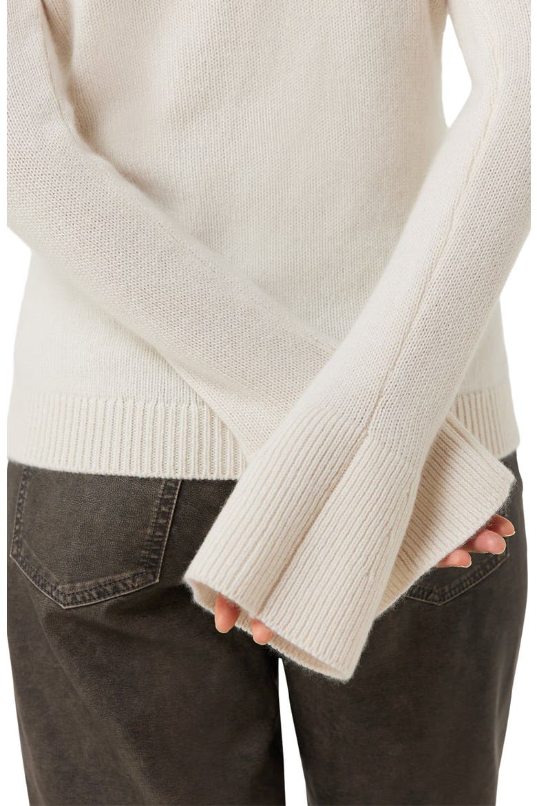 Buttoned Cashmere V-Neck Cardigan, Alternate, color, coconut milk