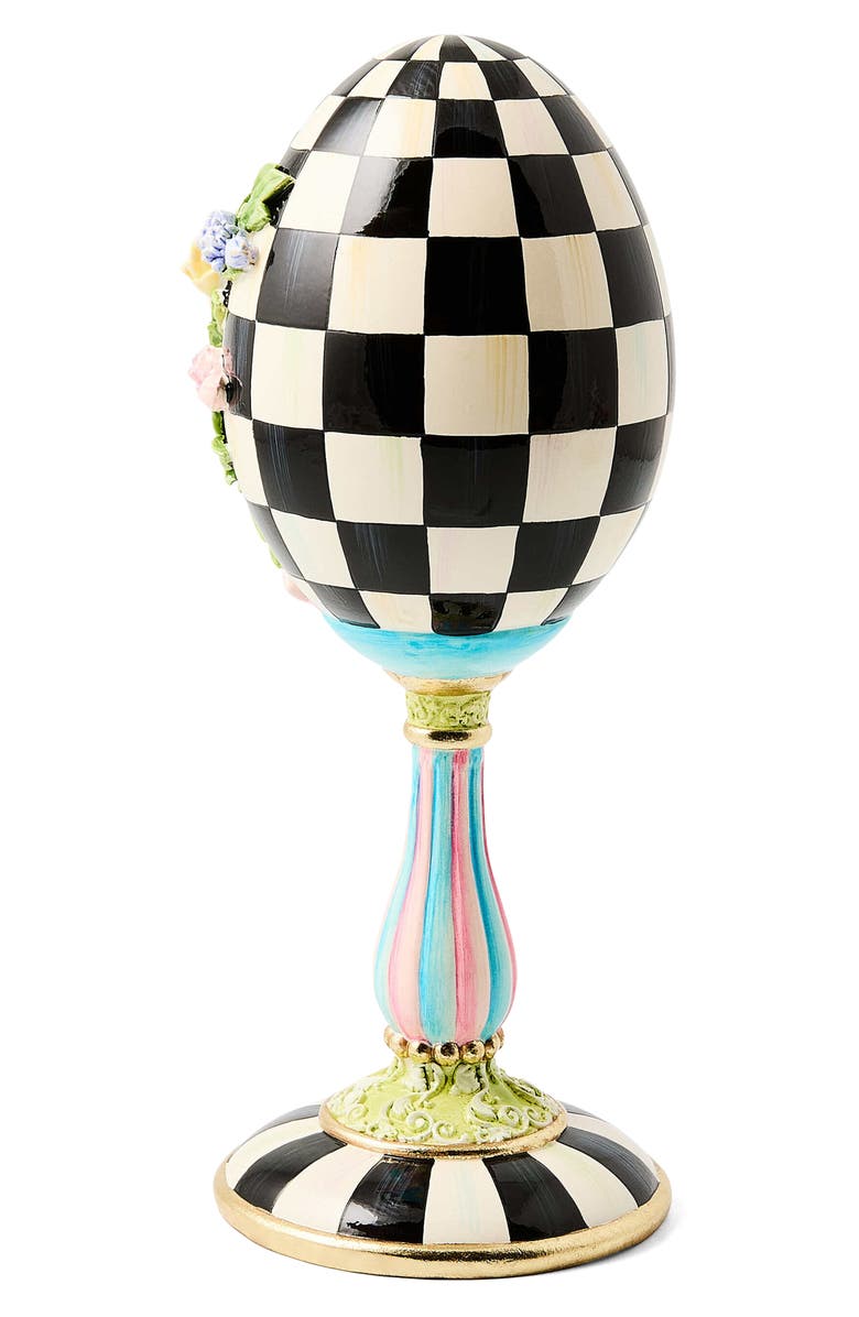 MACKENZIE CHILDS Frolic Spring Floral Pedestal Egg, Alternate, color, Black