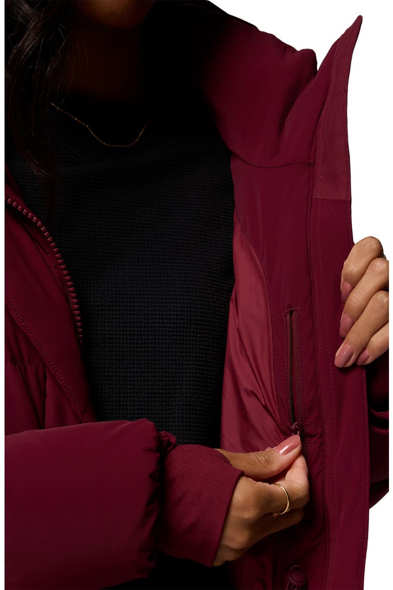 Amaze Puff Long Hooded Jacket, Alternate, color, RICH WINE 624