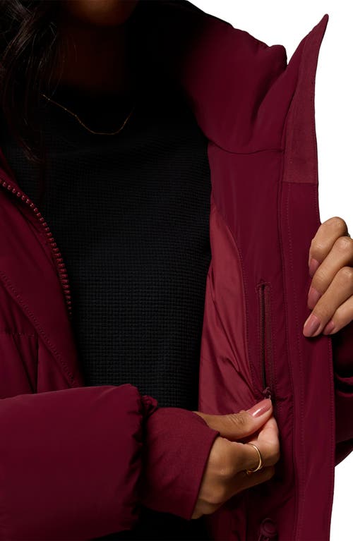 Columbia Amaze Water Repellent 650 Fill Power Down Puffer Coat In Burgundy