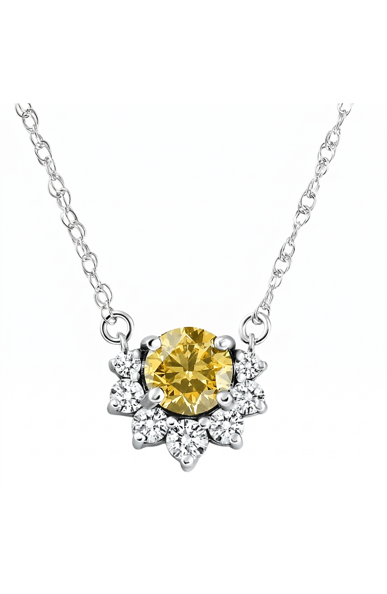 Bliss Diamond Certified 1.35Ct Natural Fancy Diamond Pendant 14k Gold Necklace, Alternate, color, 14K White Gold
