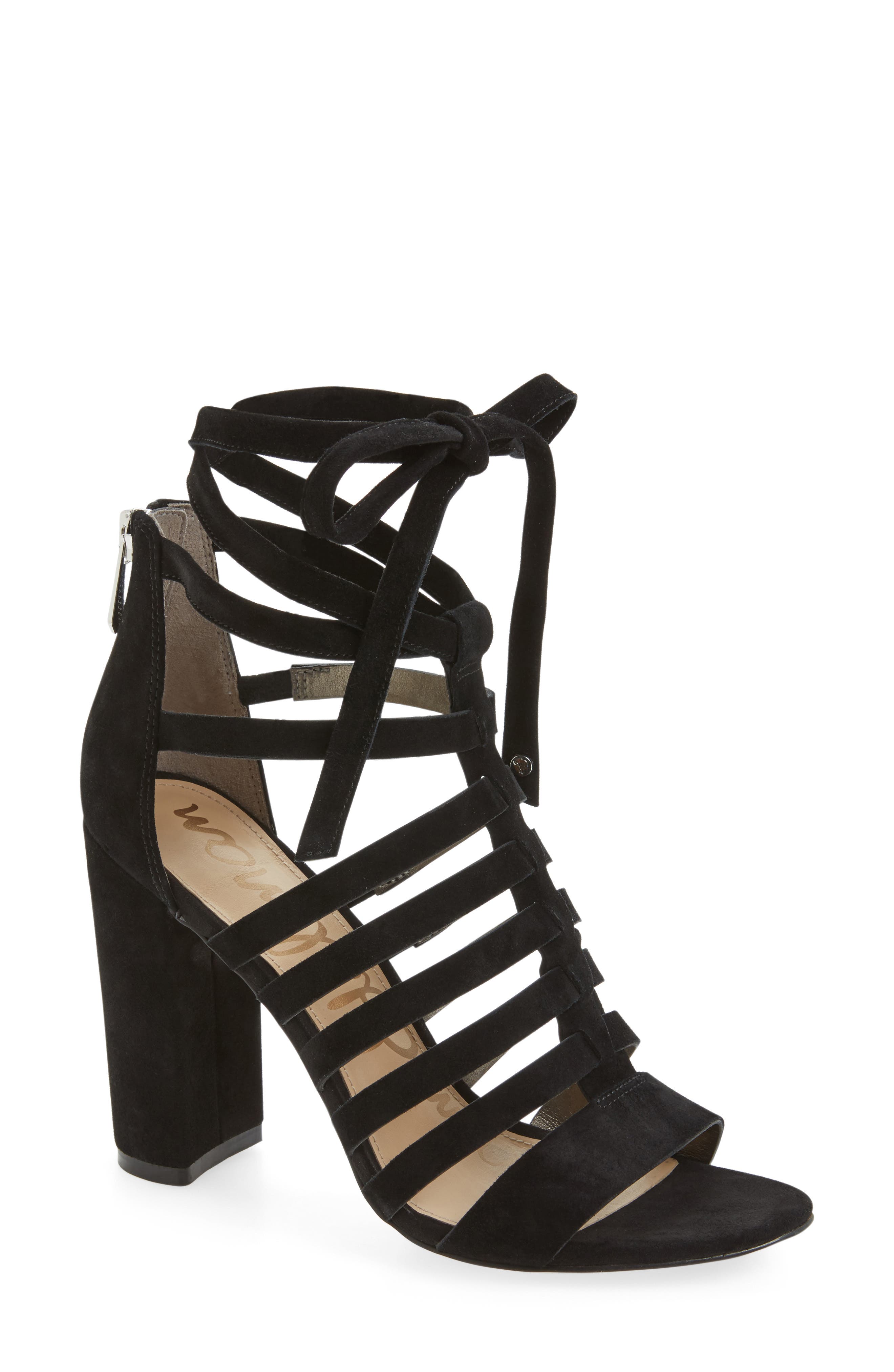 Yarina Sandal, Main, color, BLACK LEATHER