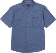 RVCA Denim Days Stripe Short Sleeve Button-Up Shirt