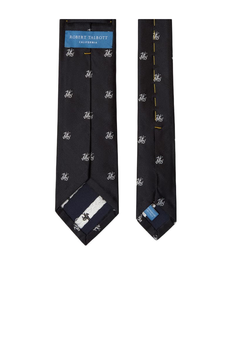 Newman 7 Fold Dragon Necktie, Alternate, color, Navy