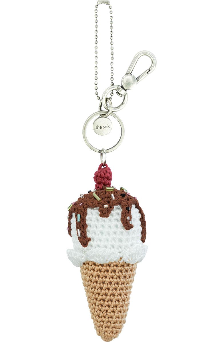 The Sak Yarnicharmz Hand Crochet Dangle - Ice Cream, Main, color, Vanilla