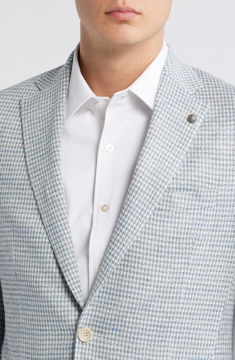 Jack Victor Hampton Houndstooth Knit Linen Sport Coat, Alternate, color, Light Blue
