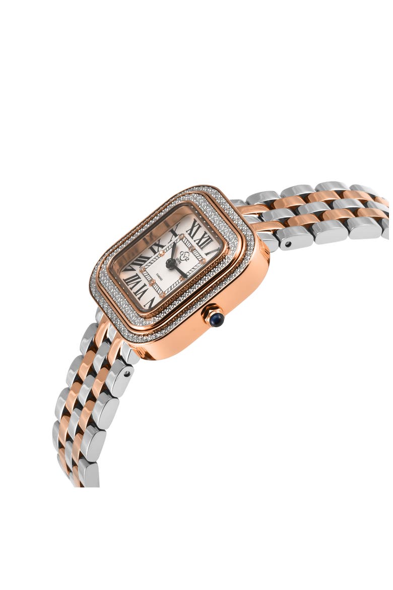 Bellagio Diamond Swiss Bracelet Watch, 30mm, Alternate, color, TWO-TONE SS/ ROSE GOLD