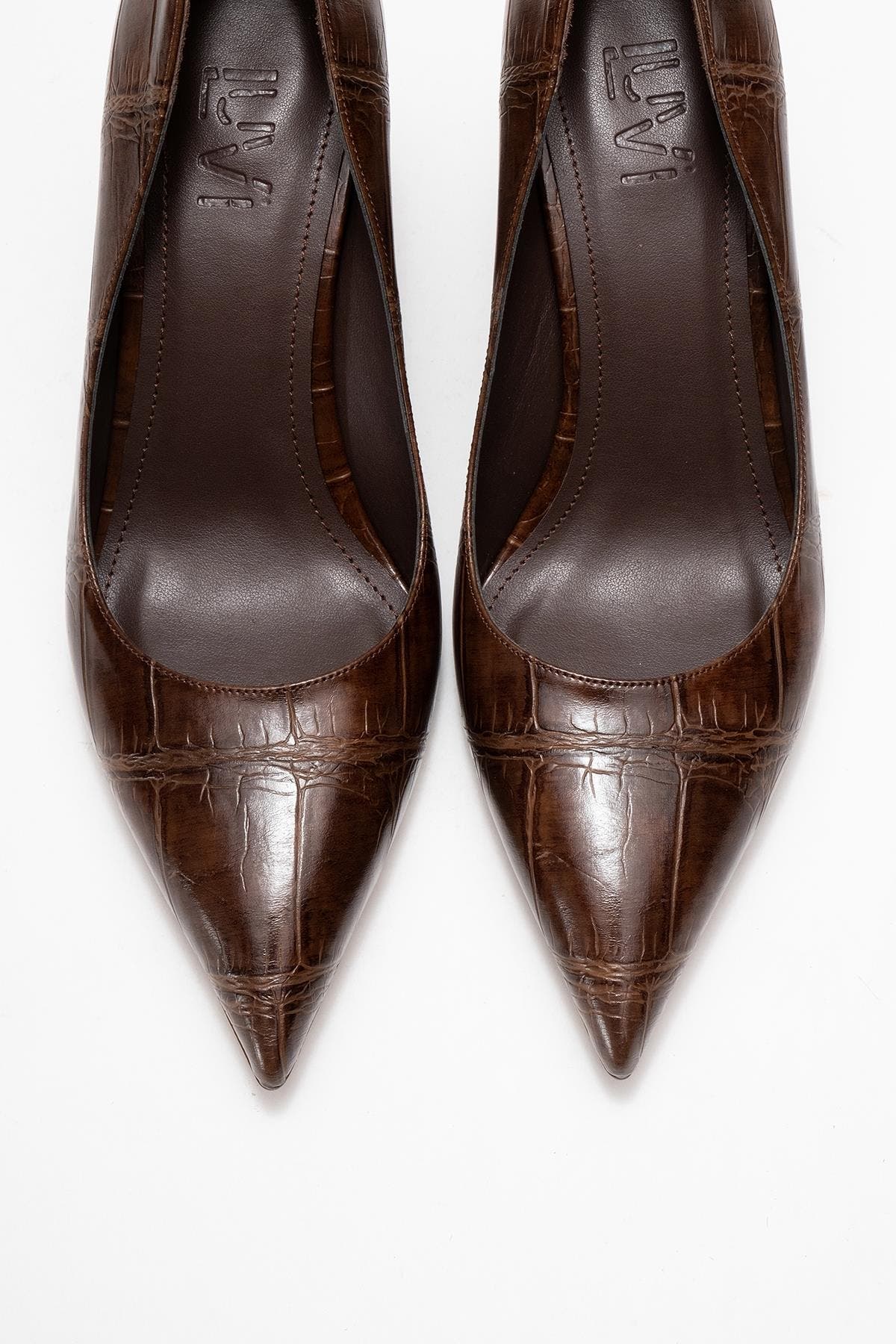 Prologue Shoes Puera Pointed Toe Wedge Pump, Alternate, color, Brown Printed
