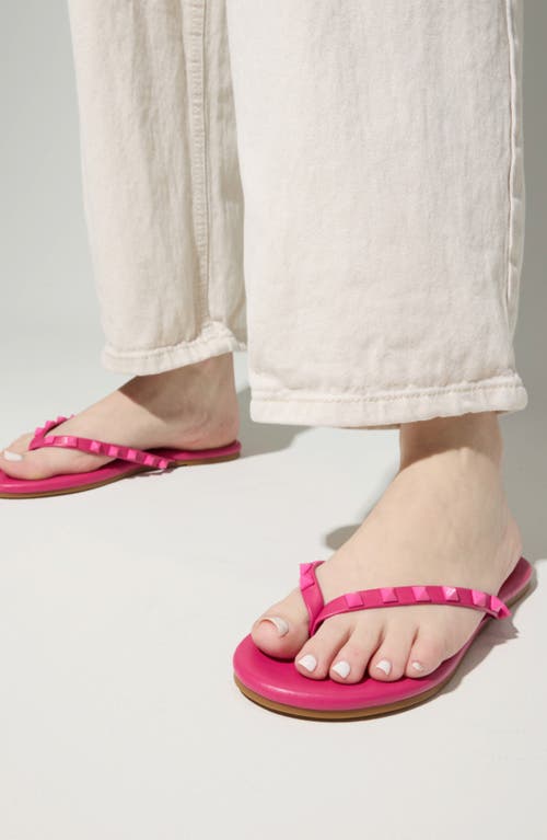 Yosi Samra Rivington Stud Flip Flop In Fuchsia