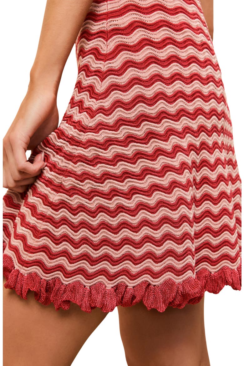 The Talia Wavy Stripe Knit Minidress, Alternate, color, ROOFTOP RED