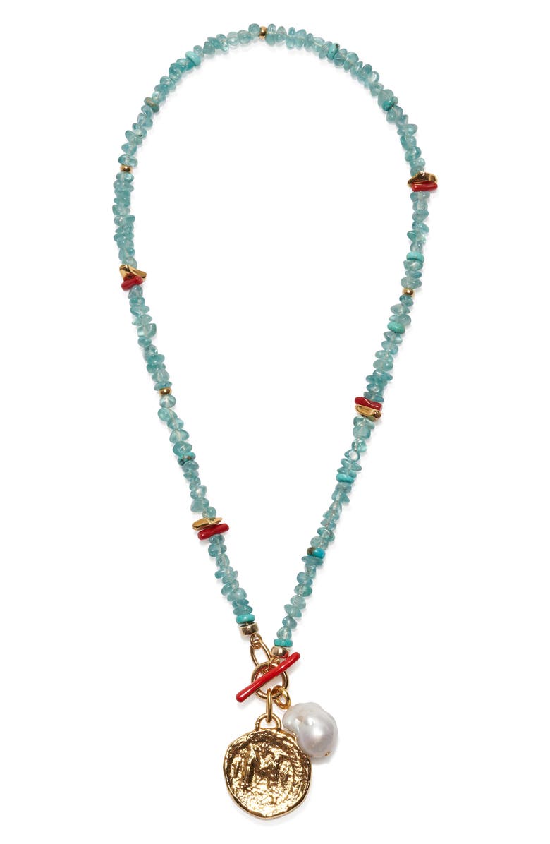 Lizzie Fortunato Cala Freshwater Pearl Charm Beaded Necklace, Main, color, Multi