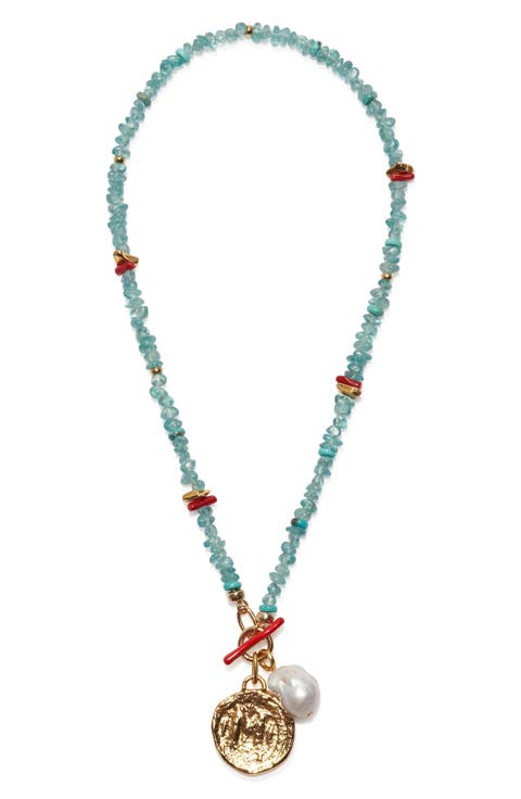 Cala Freshwater Pearl Charm Beaded Necklace