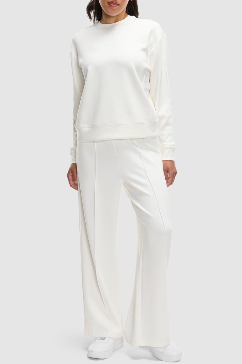 Washed Interlock Pintuck Pant, Alternate, color, Pearl