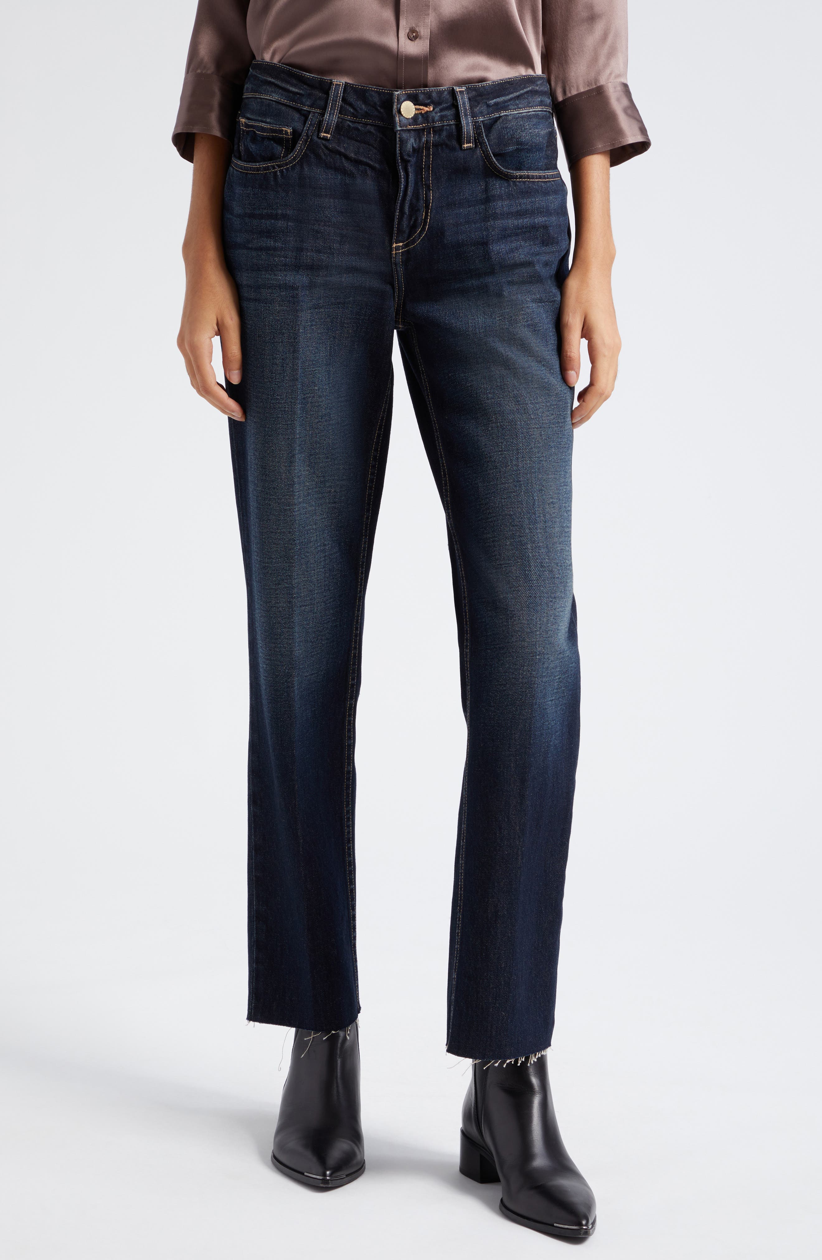 L'AGENCE Milana Stovepipe Raw Jeans