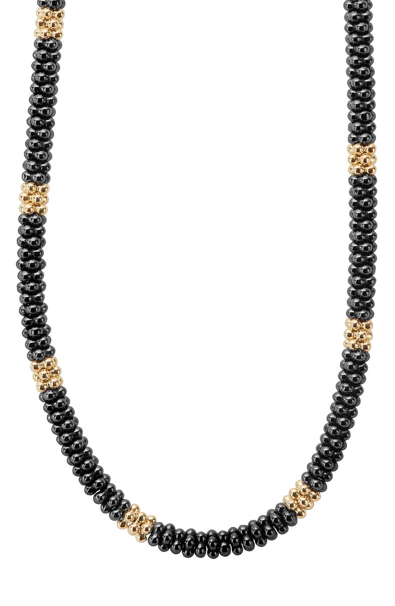 LAGOS Gold & Black Caviar Rope Necklace, Alternate, color, Gold
