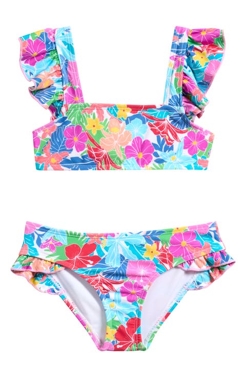 Kids' Hawaiian Floral Two-Piece Swimsuit (Big Kid)
