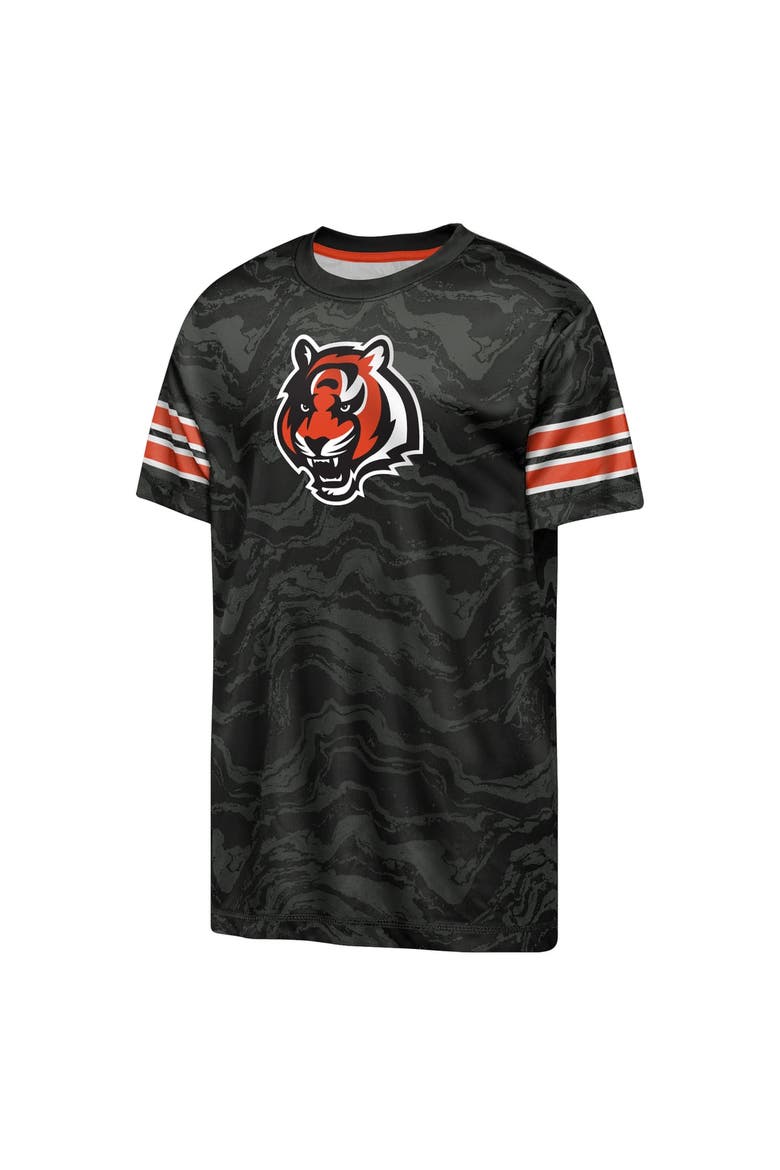 Youth Outerstuff  Black Cincinnati Bengals Slant Route Performance T-Shirt, Alternate, color, Black
