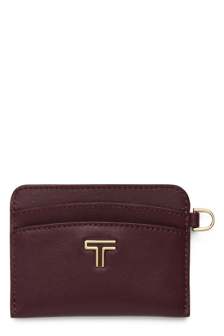 Belden Leather Card Case, Main, color, ROSEWOOD