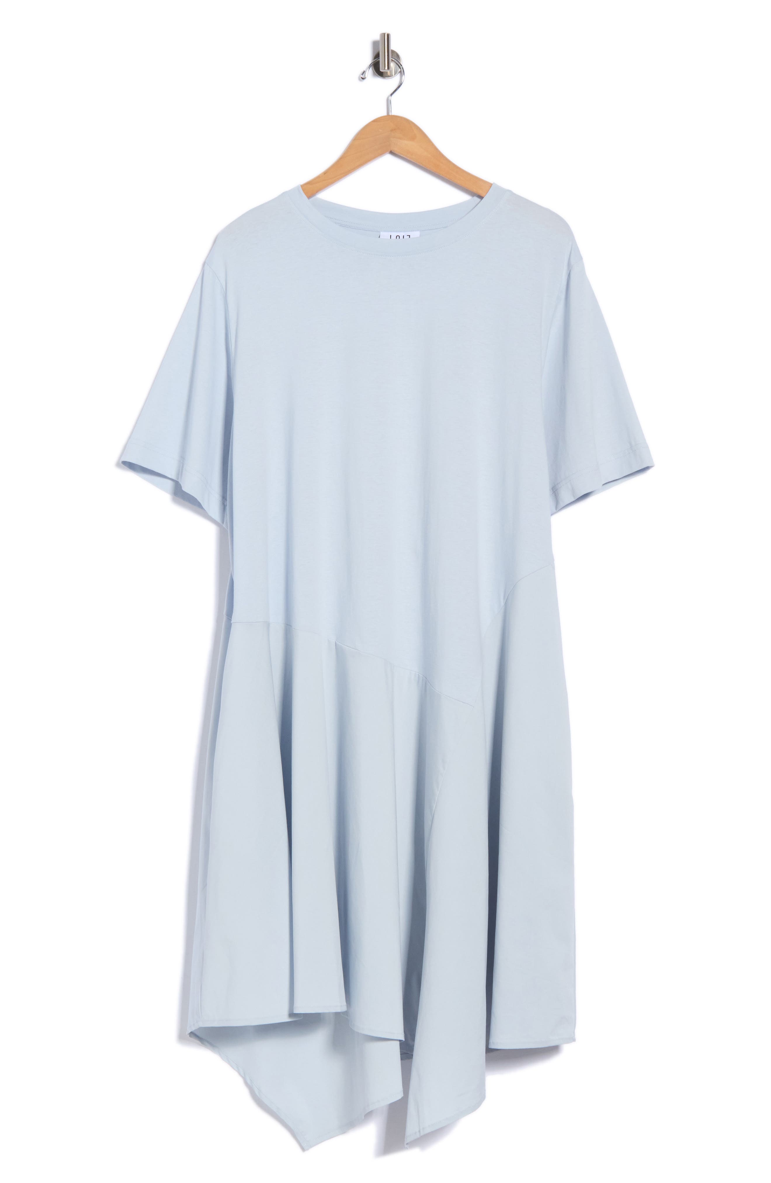 Asymmetric Poplin Mixed Media Dress