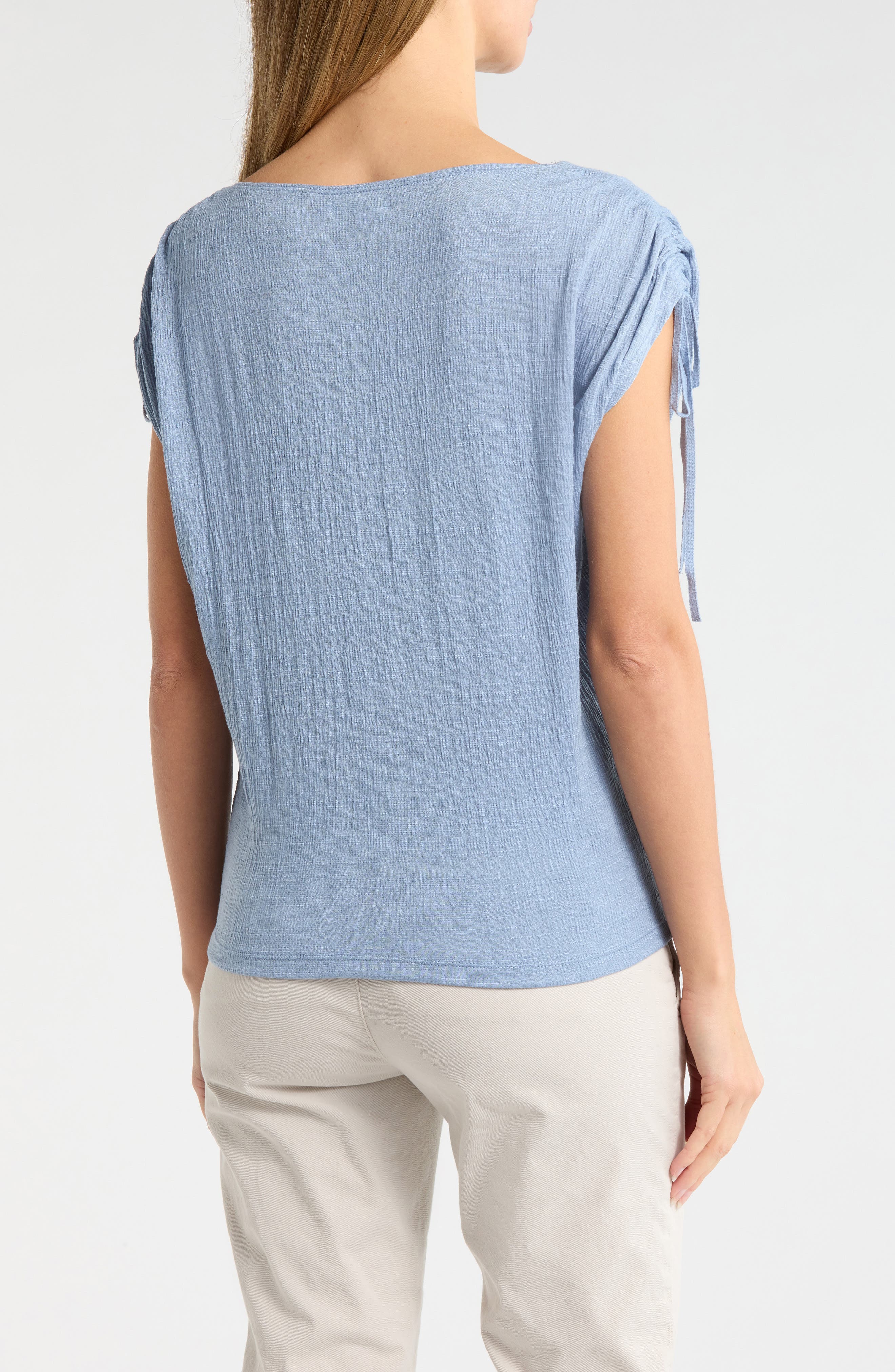 Ruched Shoulder Textured Knit Top - image 4