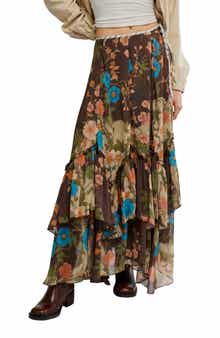Free People Palermo Villa Chiffon Maxi Skirt