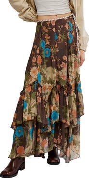 Free People Palermo Villa Chiffon Maxi Skirt