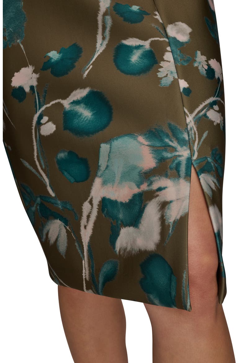 Floral Print Sleeveless Sheath Dress, Alternate, color, ANTIQUE GREEN
