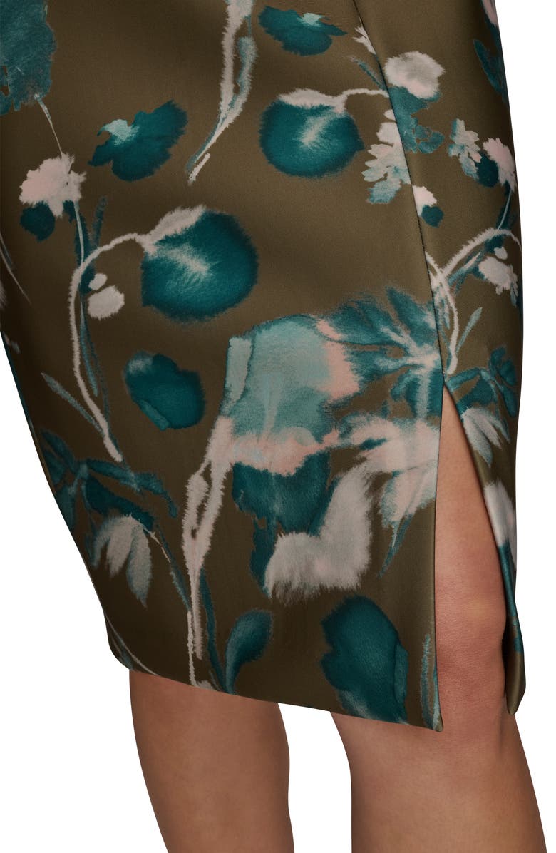 Donna Karan New York Floral Print Sleeveless Sheath Dress, Alternate, color, Antique Green