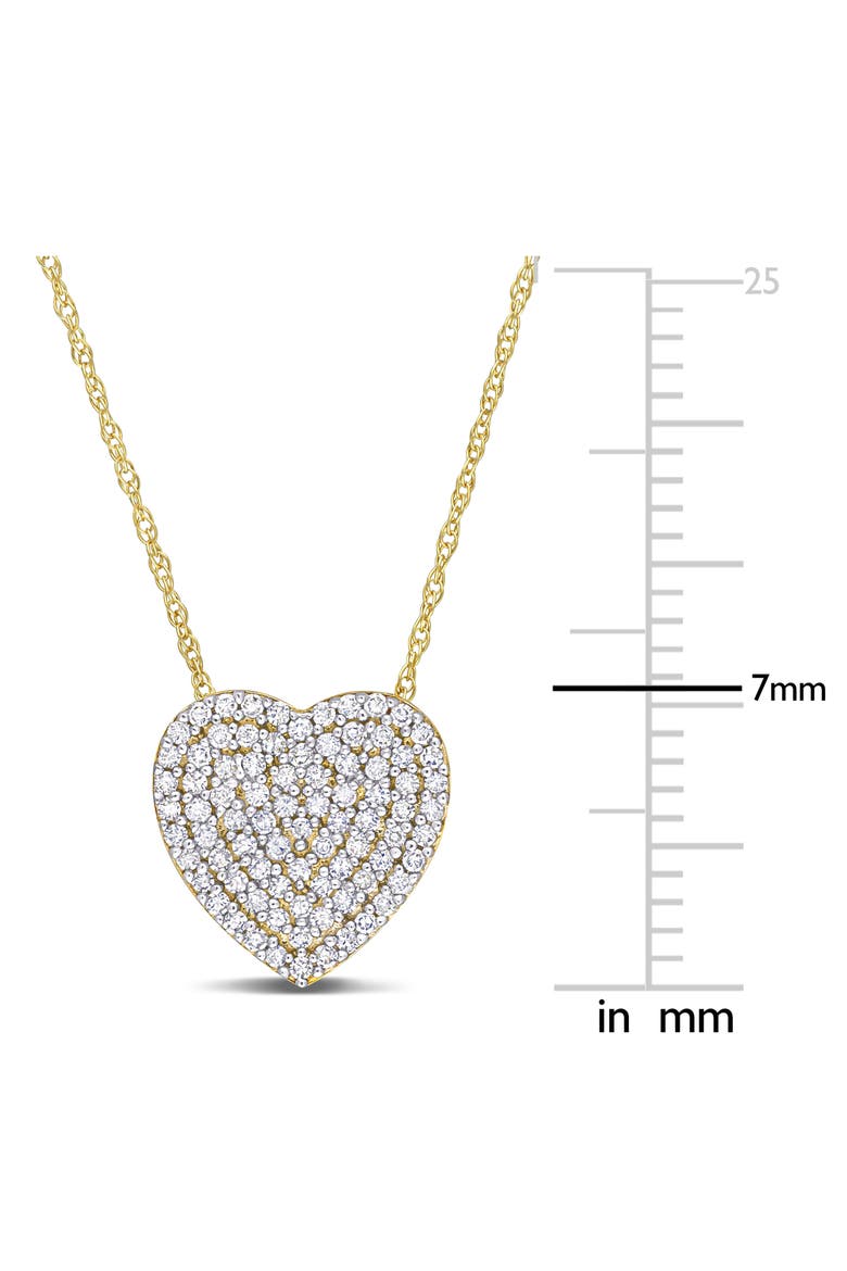 Diamond Pavé Heart Pendant Necklace - 0.25ct., Alternate, color, GOLD