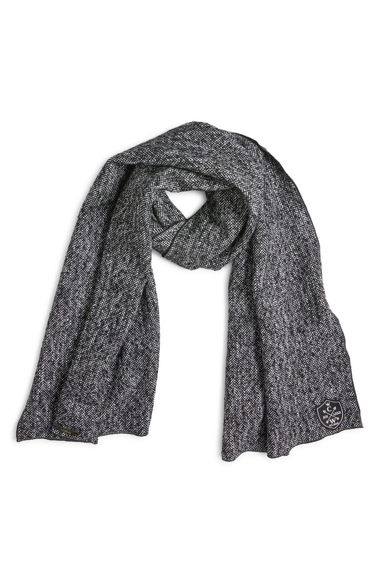 CLIFTON WILSON Herringbone Wool Scarf, Main, color, Dark Gray