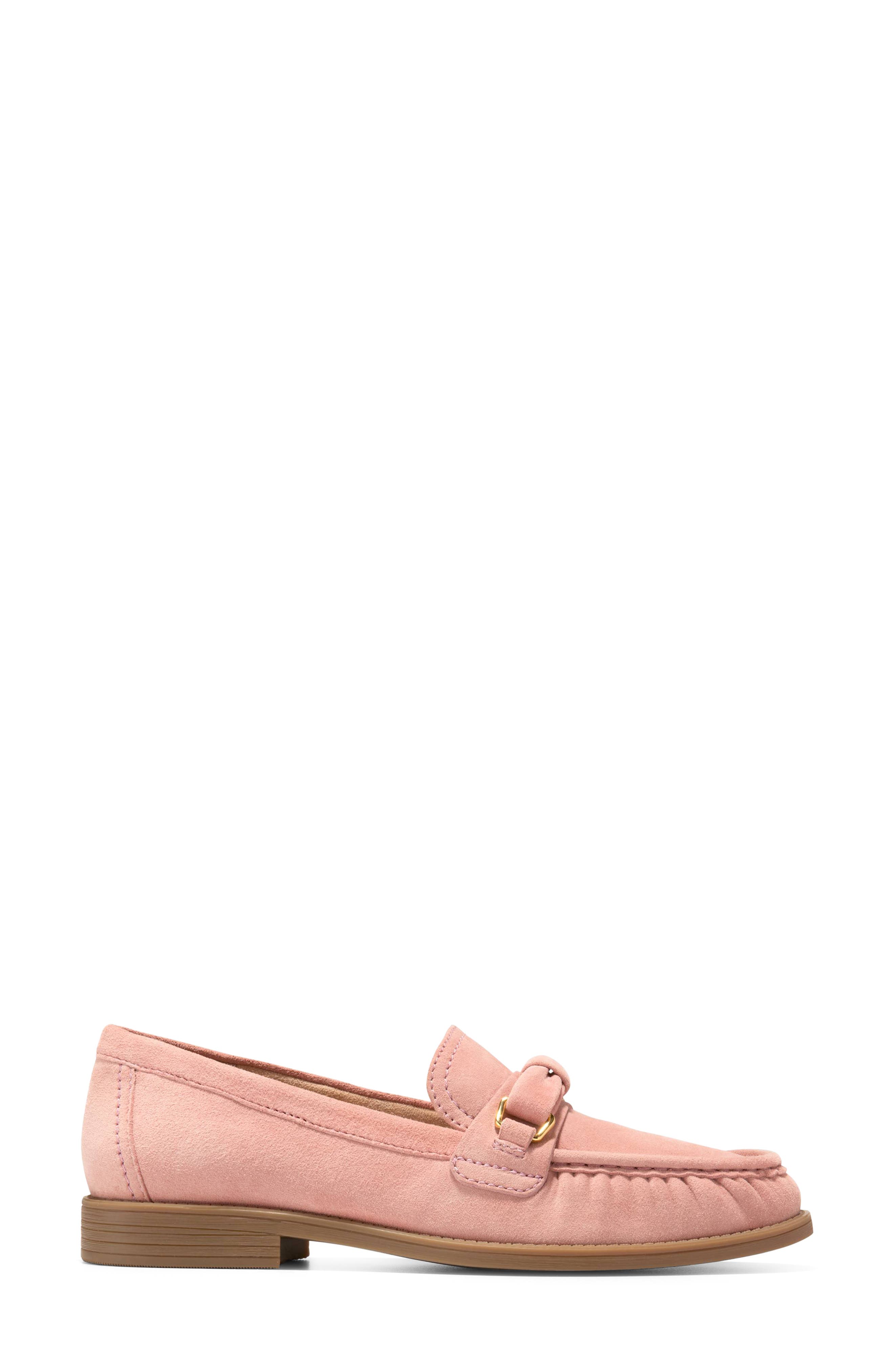 STASSI SOFT BOW LOAFERS, Alternate, color, CAMEO PINK SUEDE