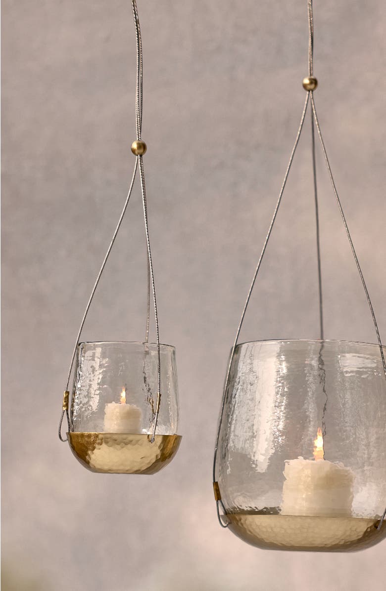 The Collective Home Pebbled Hanging Lantern, Alternate, color, Clear