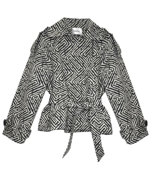 Baacal Marlo Short Moto Trench Coat In Gray