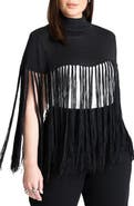 ELOQUII Fringe Half Sweater