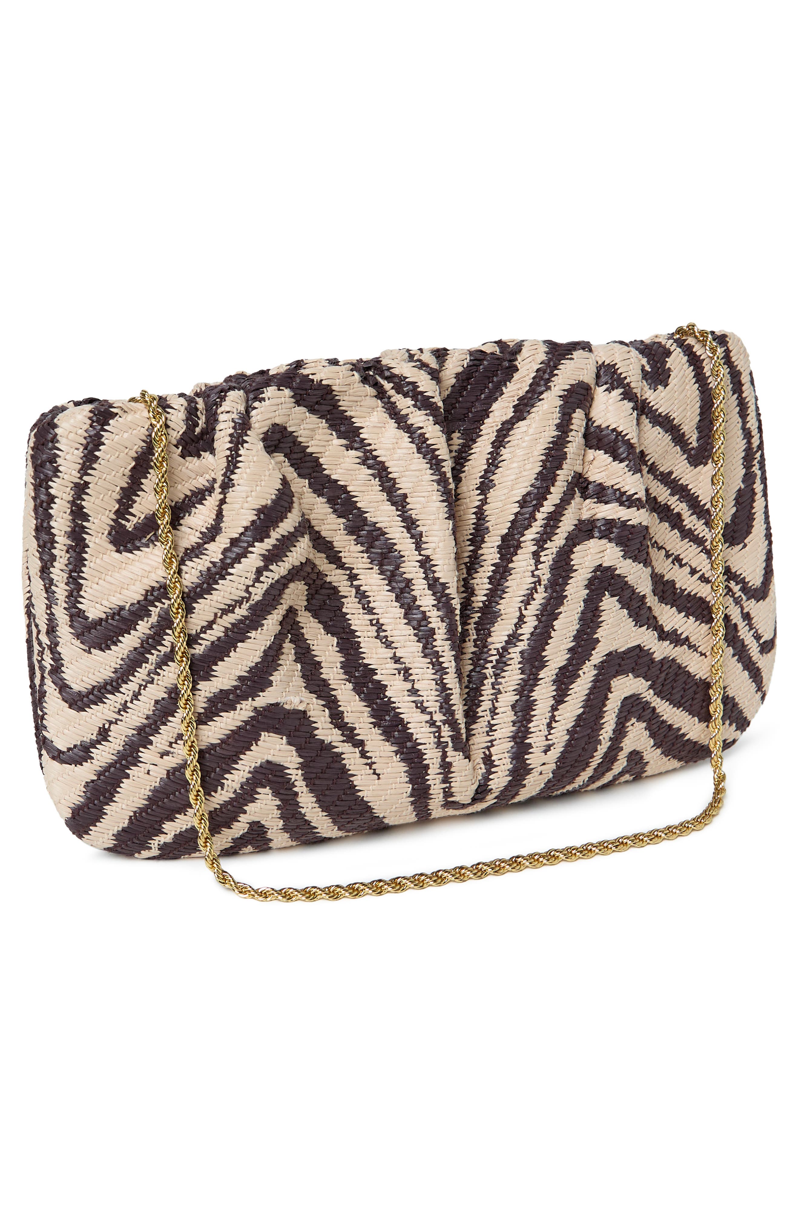 Loeffler Randall Serena Clutch, Alternate, color, Vintage Zebra
