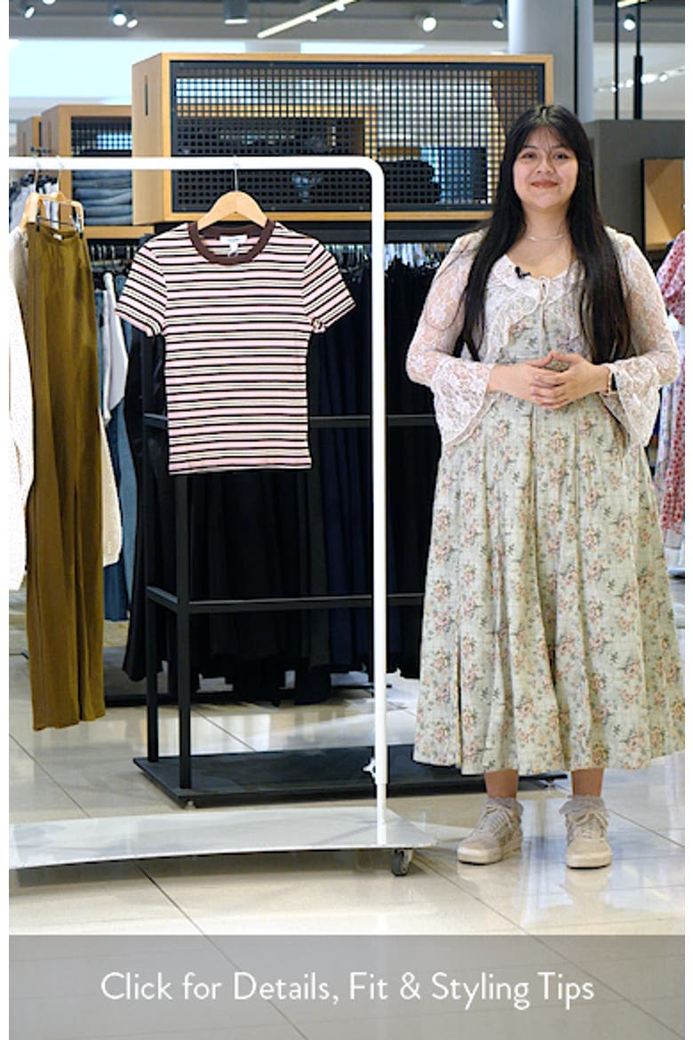 Stripe Short Sleeve Stretch Cotton Rib T-Shirt video