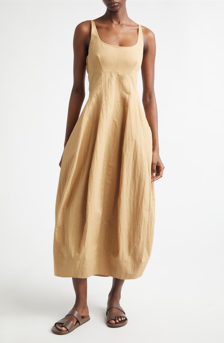 A.L.C. Nina Cotton Blend Barrel Dress, Main, color, Sand Dune