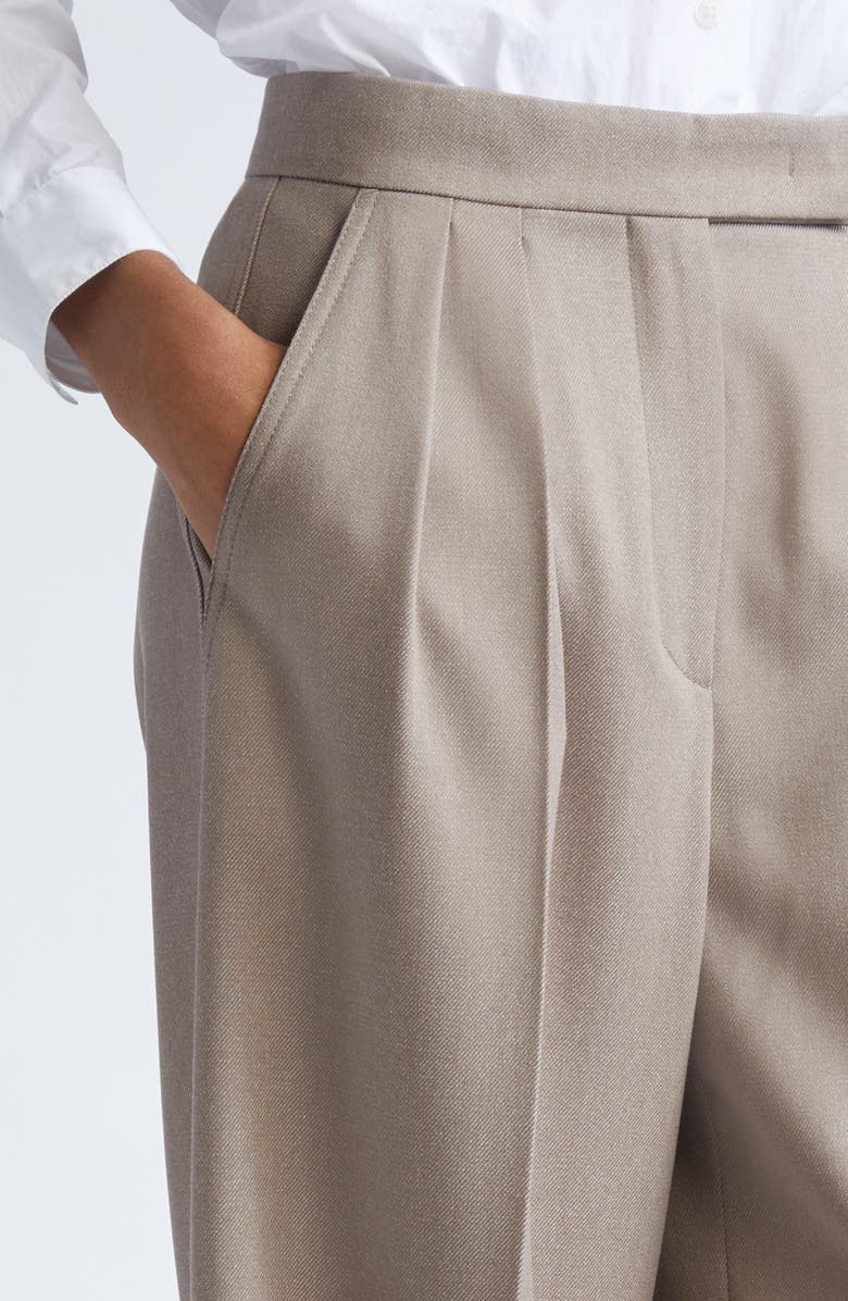 Max Mara Baden Virgin Wool Twill Wide Leg Pants, Alternate, color, Hazelnut Brown