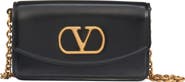 Valentino Garavani Small Vain VLOGO Leather Clutch