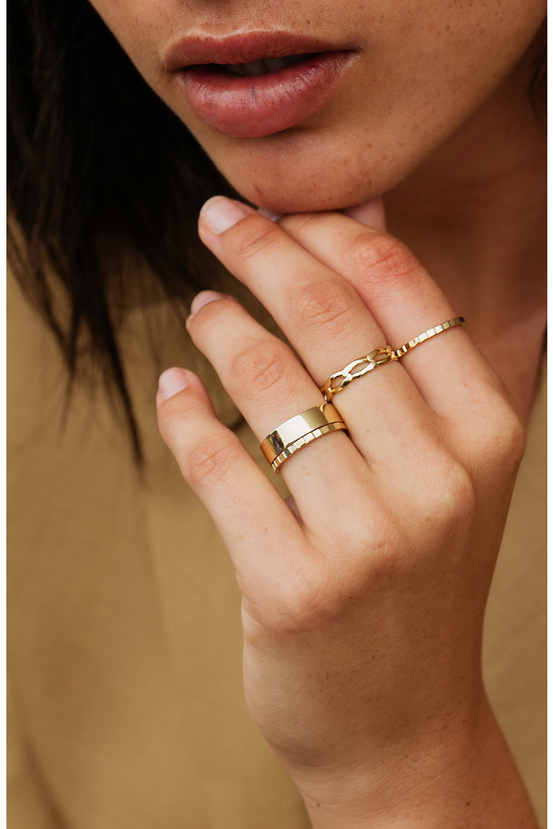 Modern Cigar Band Ring, Alternate, color, Yellow Gold Vermeil