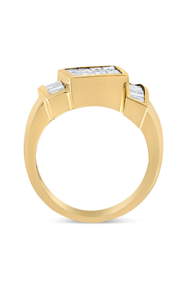 Haus of Brilliance 14K Yellow Gold 1 5/8 Cttw Invisible-Set Princess and Baguette Diamond Cocktail Band Ring, Alternate, color, Yellow Gold