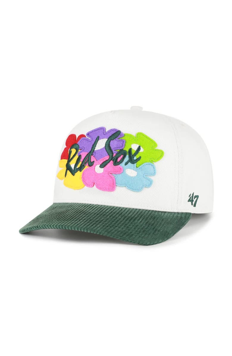 '47 Men's '47 White/Green Boston Red Sox Flora Gallery Hitch Adjustable Hat, Main, color, White