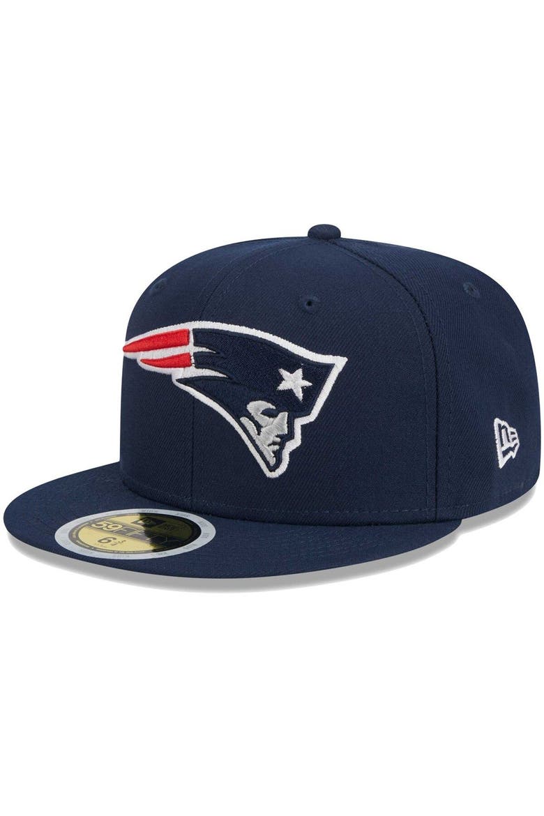 Youth New Era Navy New England Patriots  Main 59FIFTY Fitted Hat, Main, color, Navy