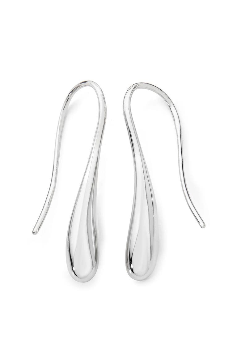 Twist Drop Earrings, Main, color, Sterling Silver