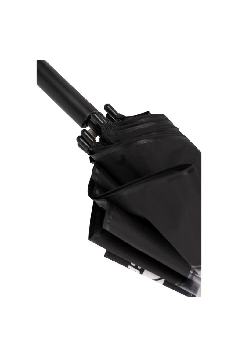 Gender Inclusive Rainfall Clear Poe Stick Umbrella, Alternate, color, Black