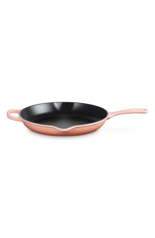 Le Creuset Signature Handle Enamel 11 3/4 Inch Cast Iron Skillet In Peche